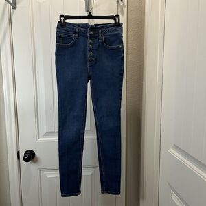 Free People We the Free Jeans Womens 27 Blue Button Fly Skyline Stretch Skinny